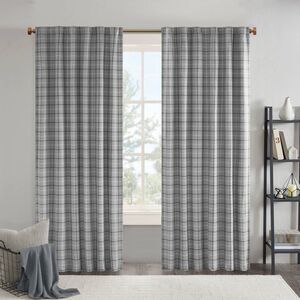 Madison Park - 50"x84" Madison Park Light Filtering Preston Plaid Gray